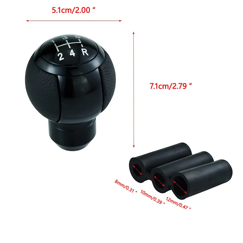 Pomo perilla de cambios universal, esfera metálica, 5 velocidades 4
