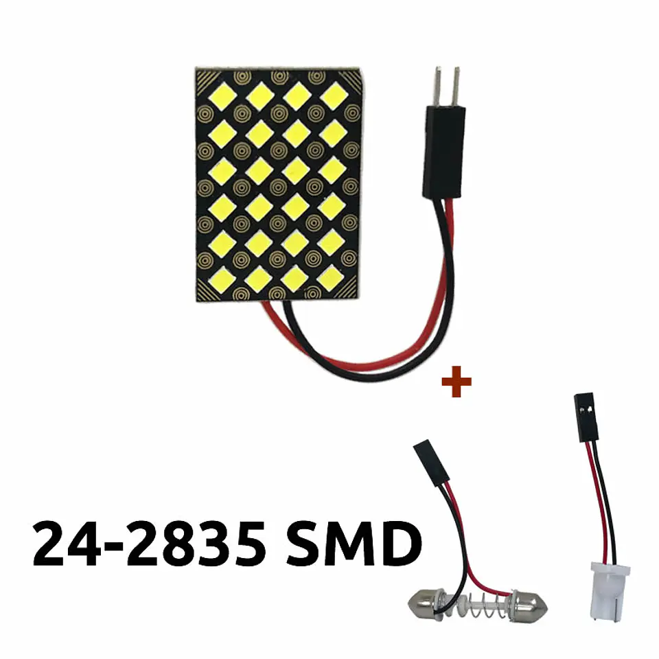 X1 Placa 24 leds smd blanco canbus de interior para techo o maletero 2