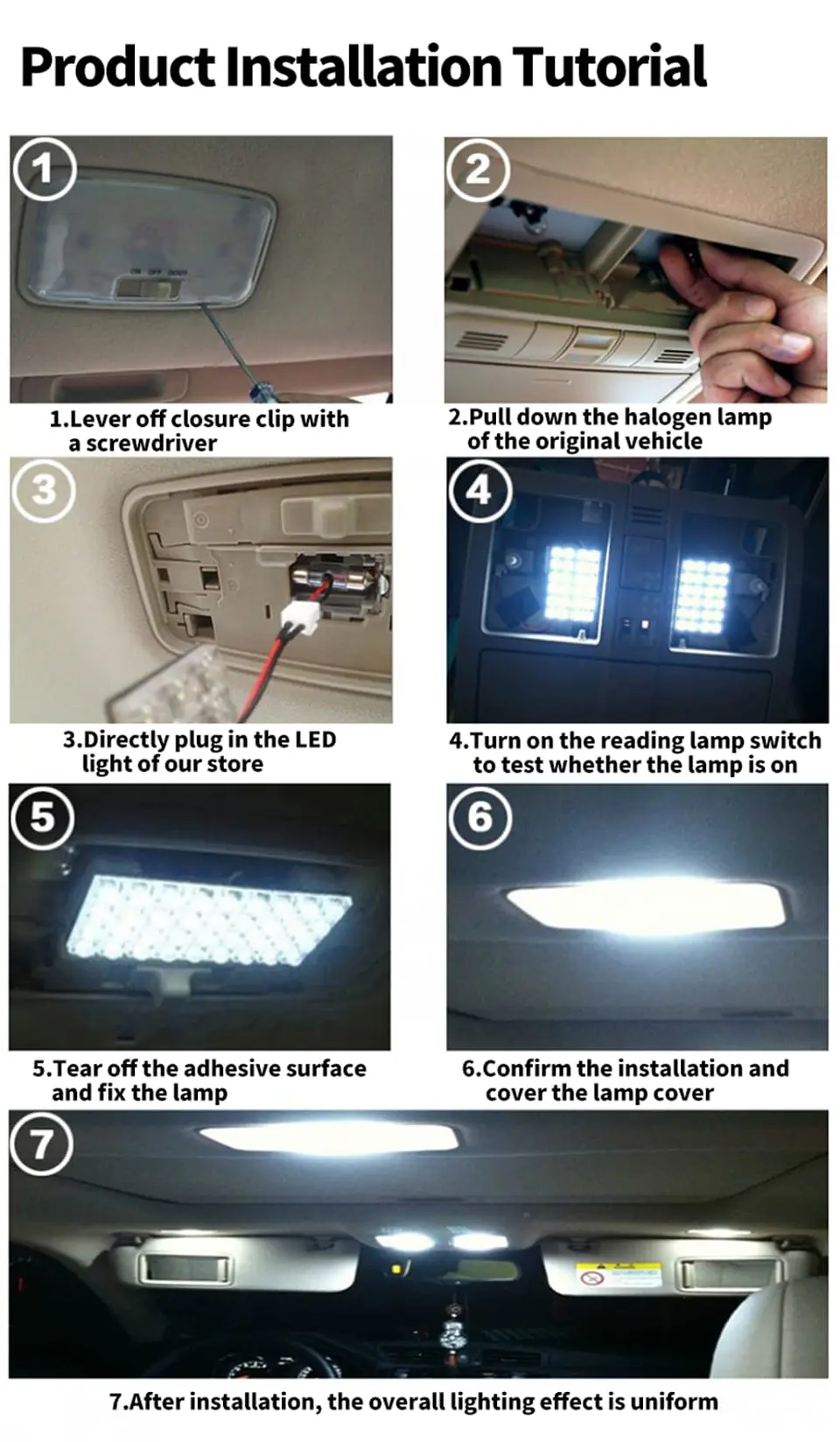X1 Placa 24 leds smd blanco canbus de interior para techo o maletero 7