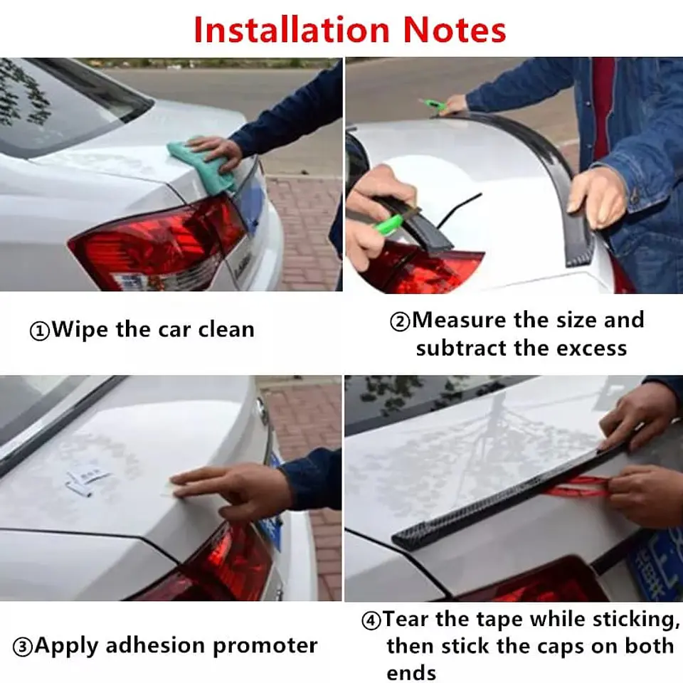 Lip alerón goma spoiler trasero para maletero baúl de autos 10