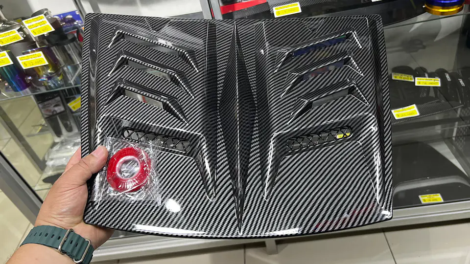Toma de flujo de aire para autos decorativa Cubierta carbono 17
