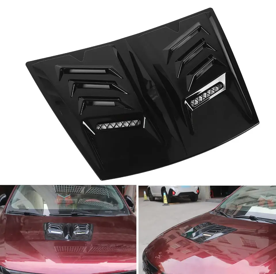 Toma de flujo de aire para autos decorativa, Cubierta negro brillante 12