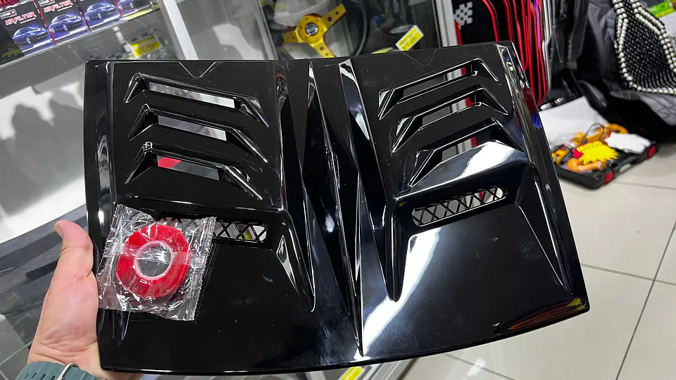 Toma de flujo de aire para autos decorativa, Cubierta negro brillante 4