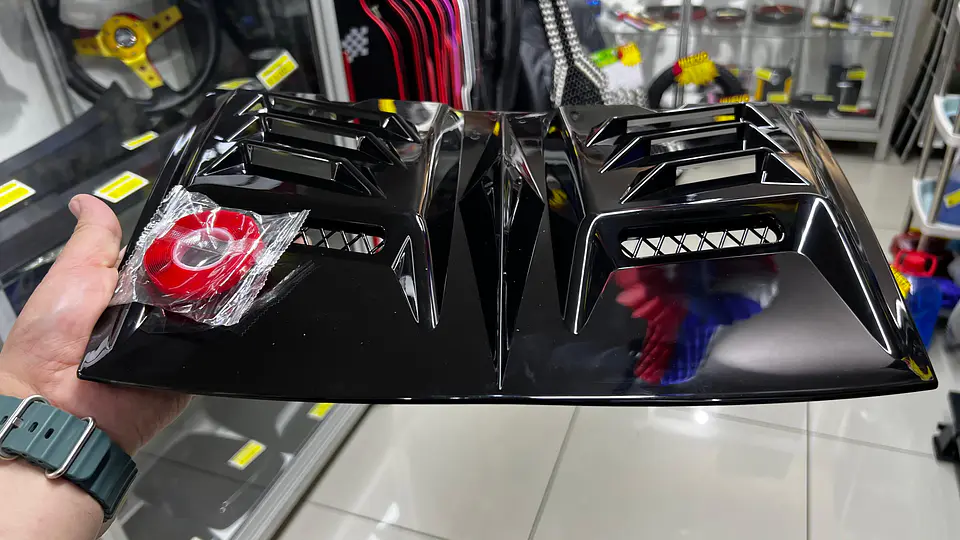Toma de flujo de aire para autos decorativa, Cubierta negro brillante 15