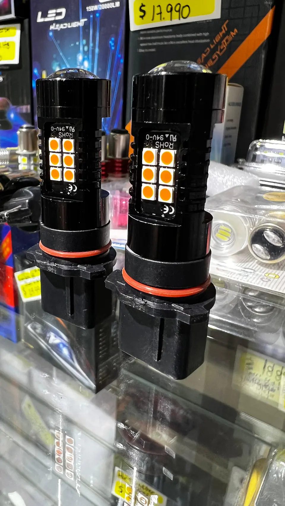 Par de ampolletas Led de circulación diurna psx26w, p13w amarilla 2