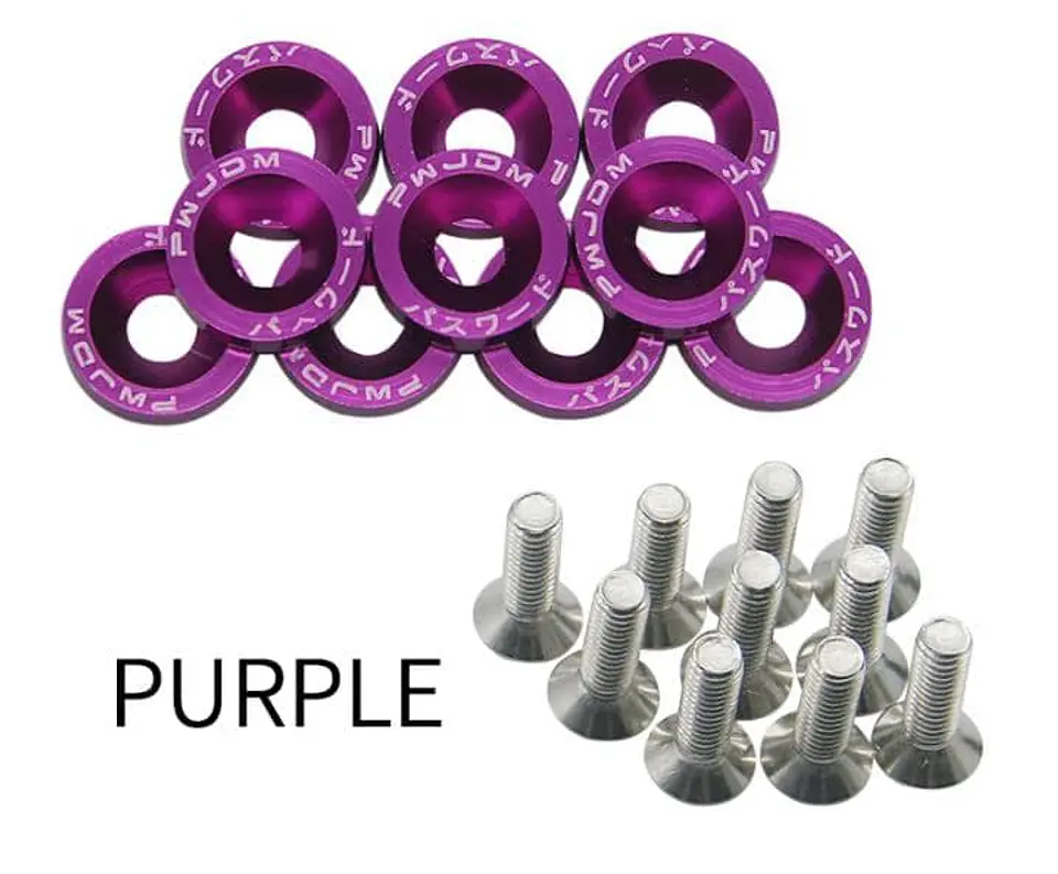 Set de 10 tornillos o pernos con 10 arandelas M6 de aluminio 1