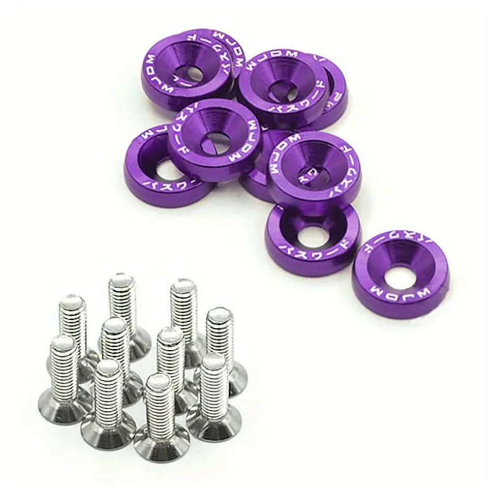 Set de 10 tornillos o pernos con 10 arandelas M6 de aluminio 2