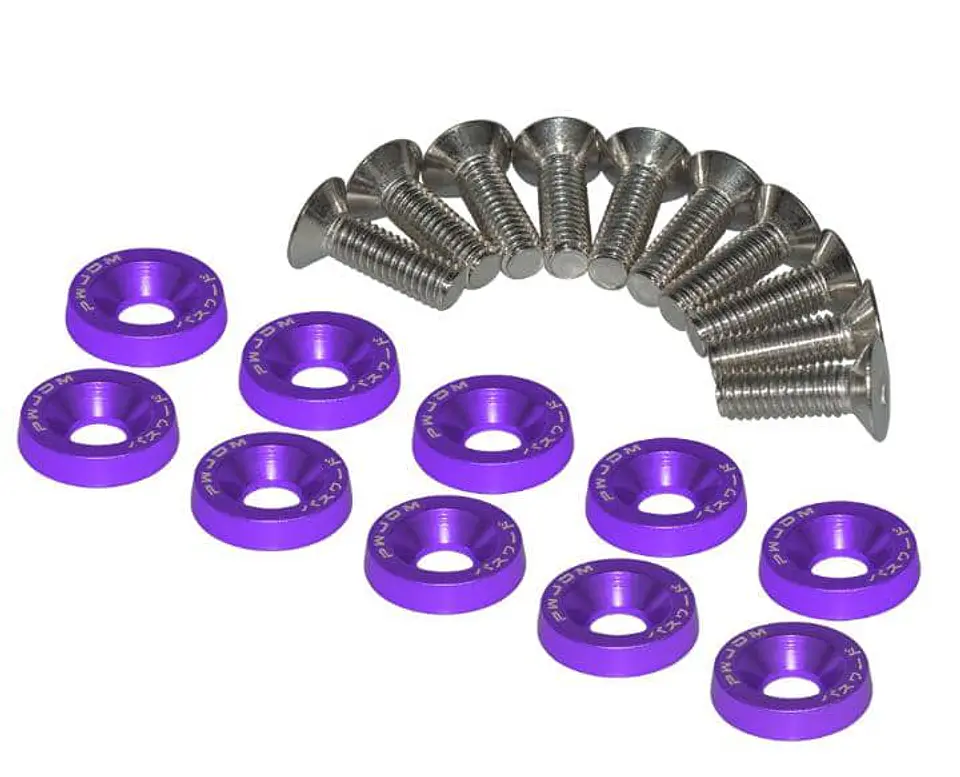 Set de 10 tornillos o pernos con 10 arandelas M6 de aluminio 3