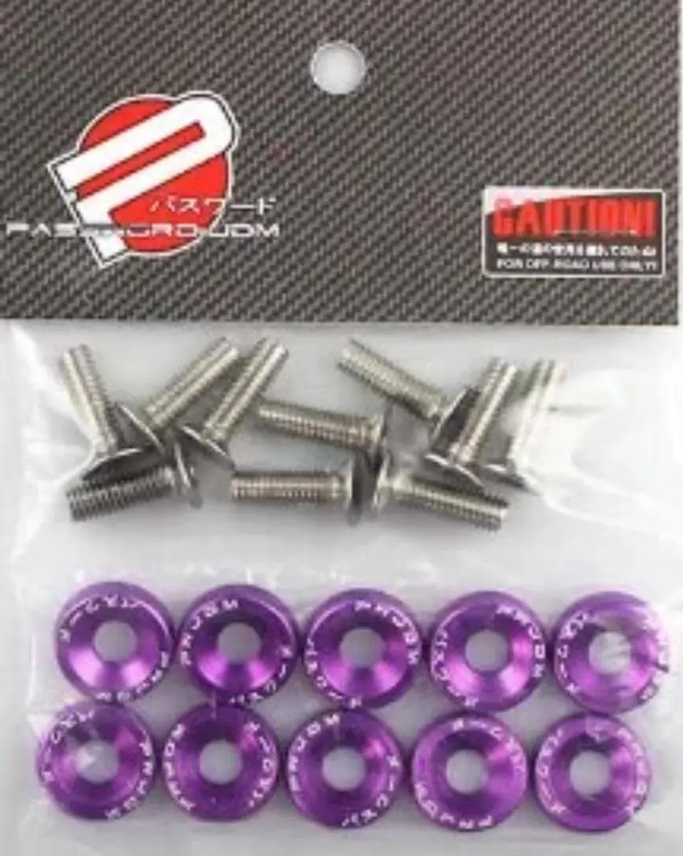 Set de 10 tornillos o pernos con 10 arandelas M6 de aluminio 4