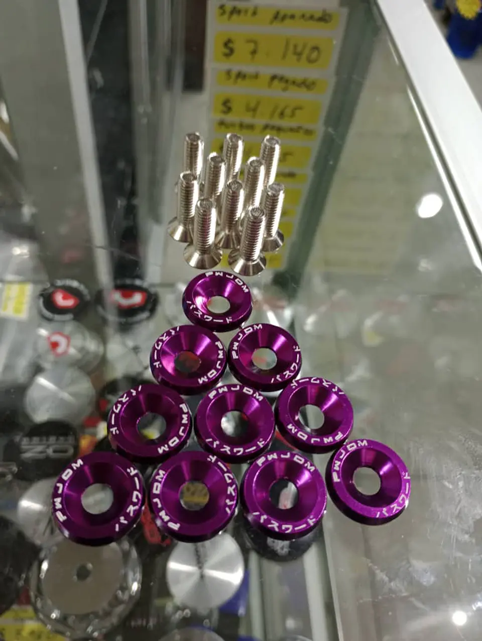 Set de 10 tornillos o pernos con 10 arandelas M6 de aluminio 13
