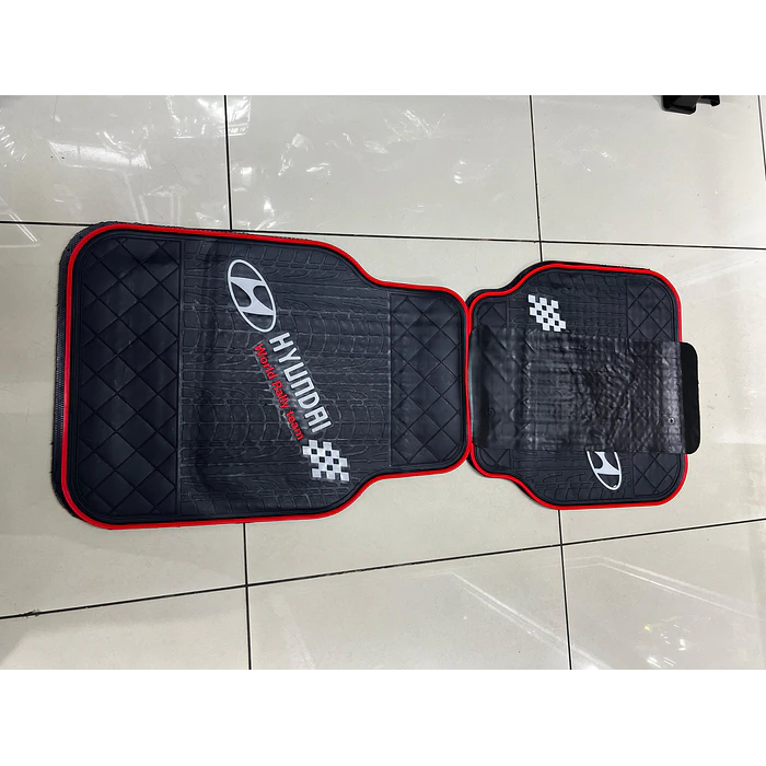  Set pisos alfombras pisaderas goma 5 piezas Hyundai color Negro con rojo 3