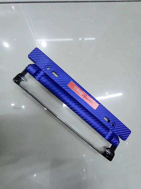 Porta placa patente fibra de carbono - azul TRD