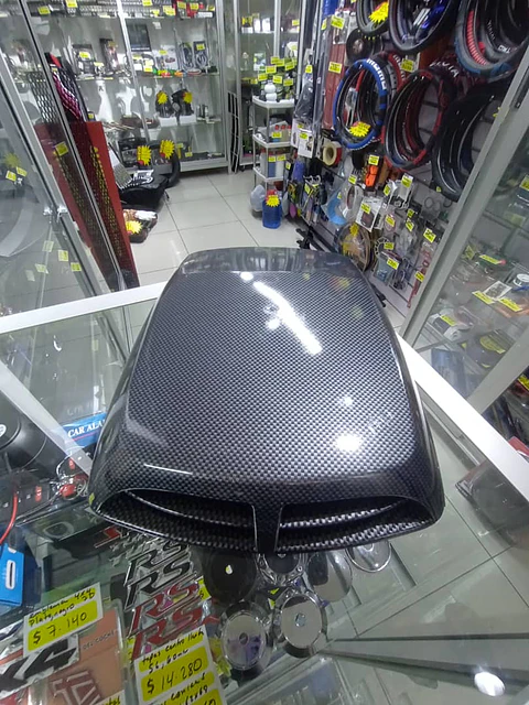 Toma de flujo de aire para capot de autos decorativa tunning Carbono