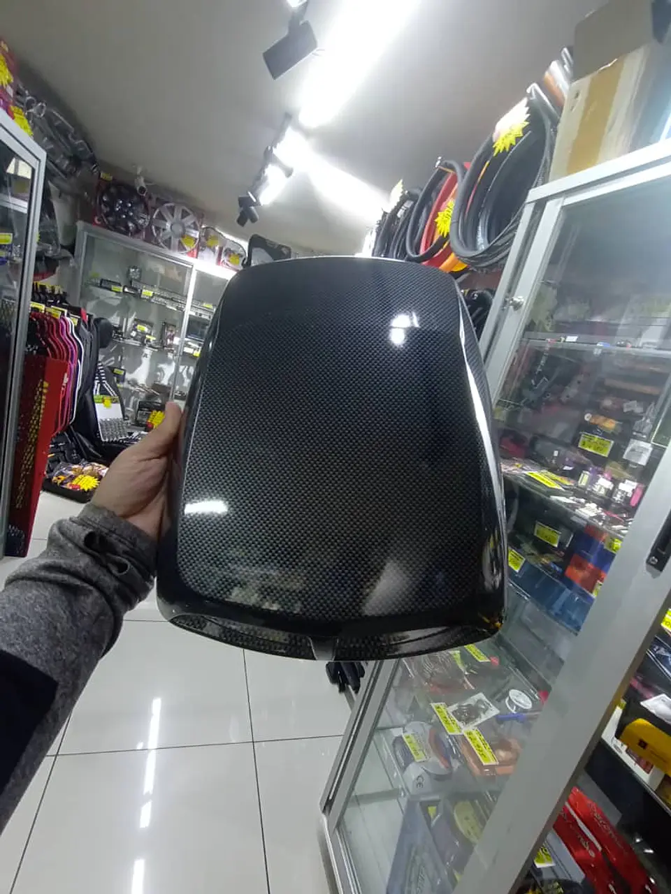 Toma de flujo de aire para capot de autos decorativa tunning Carbono 2