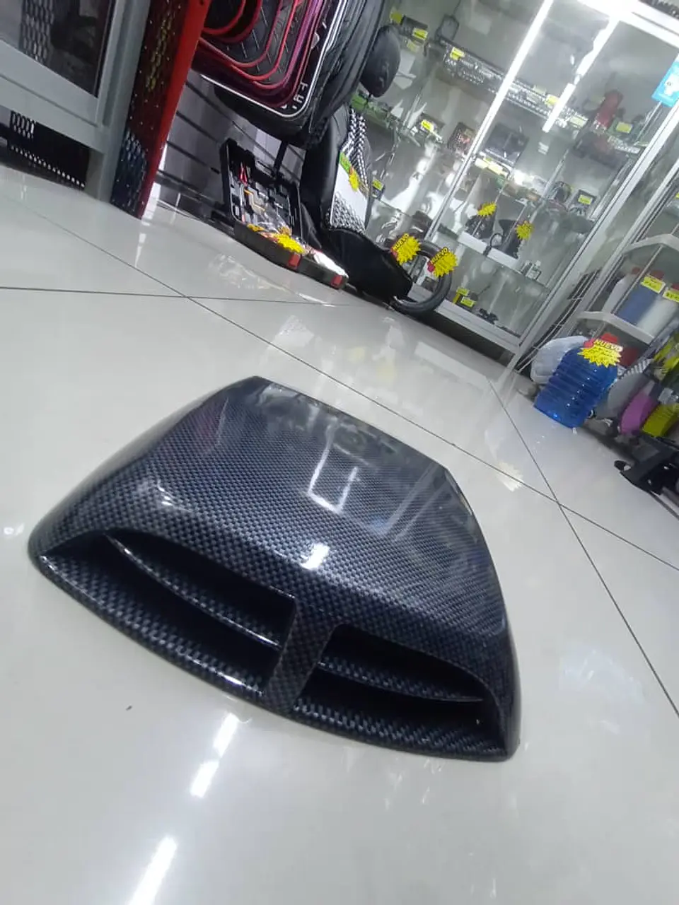 Toma de flujo de aire para capot de autos decorativa tunning Carbono 21