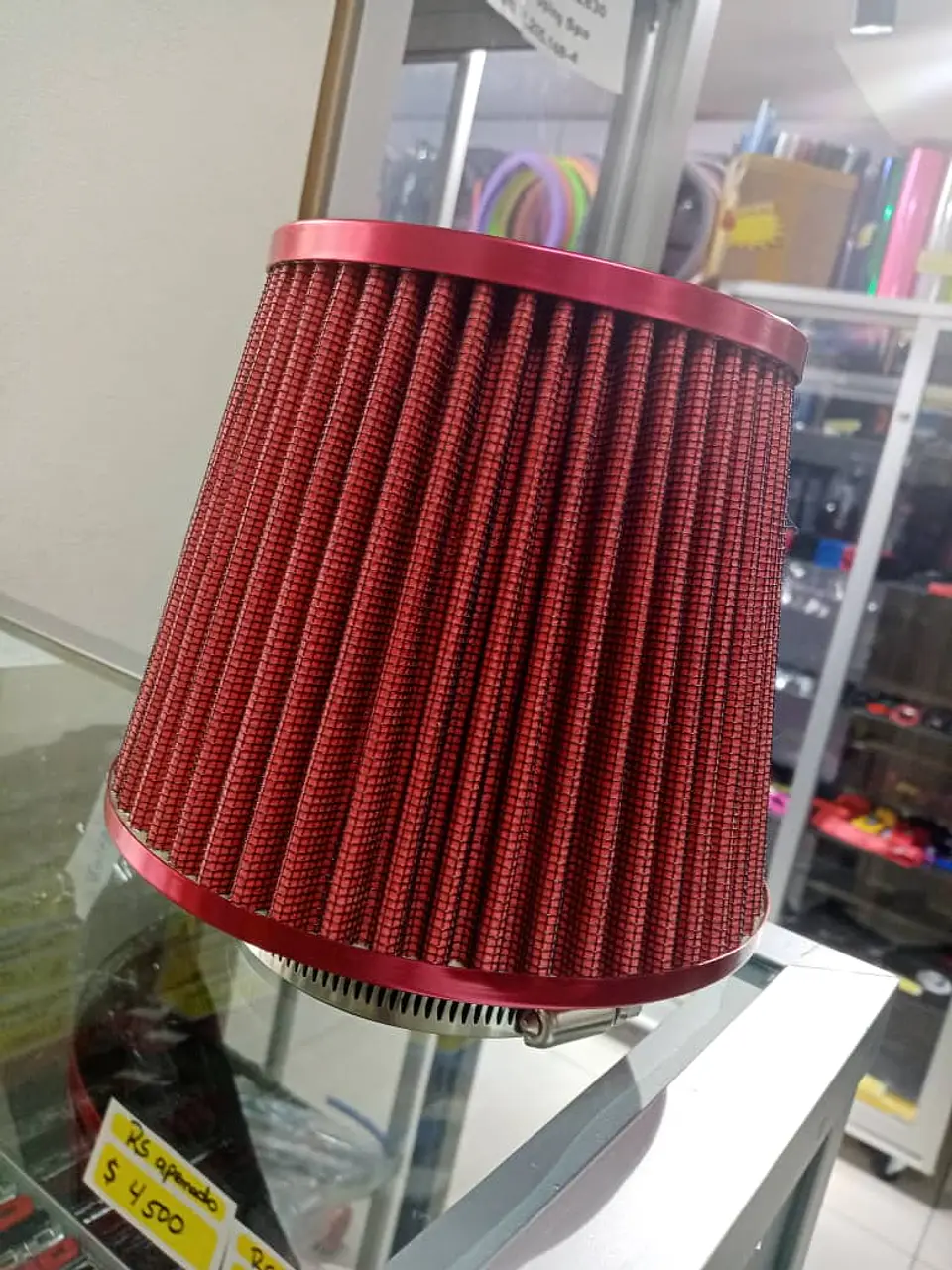 Filtro de aire de inducción cónico Universal Rojo 3