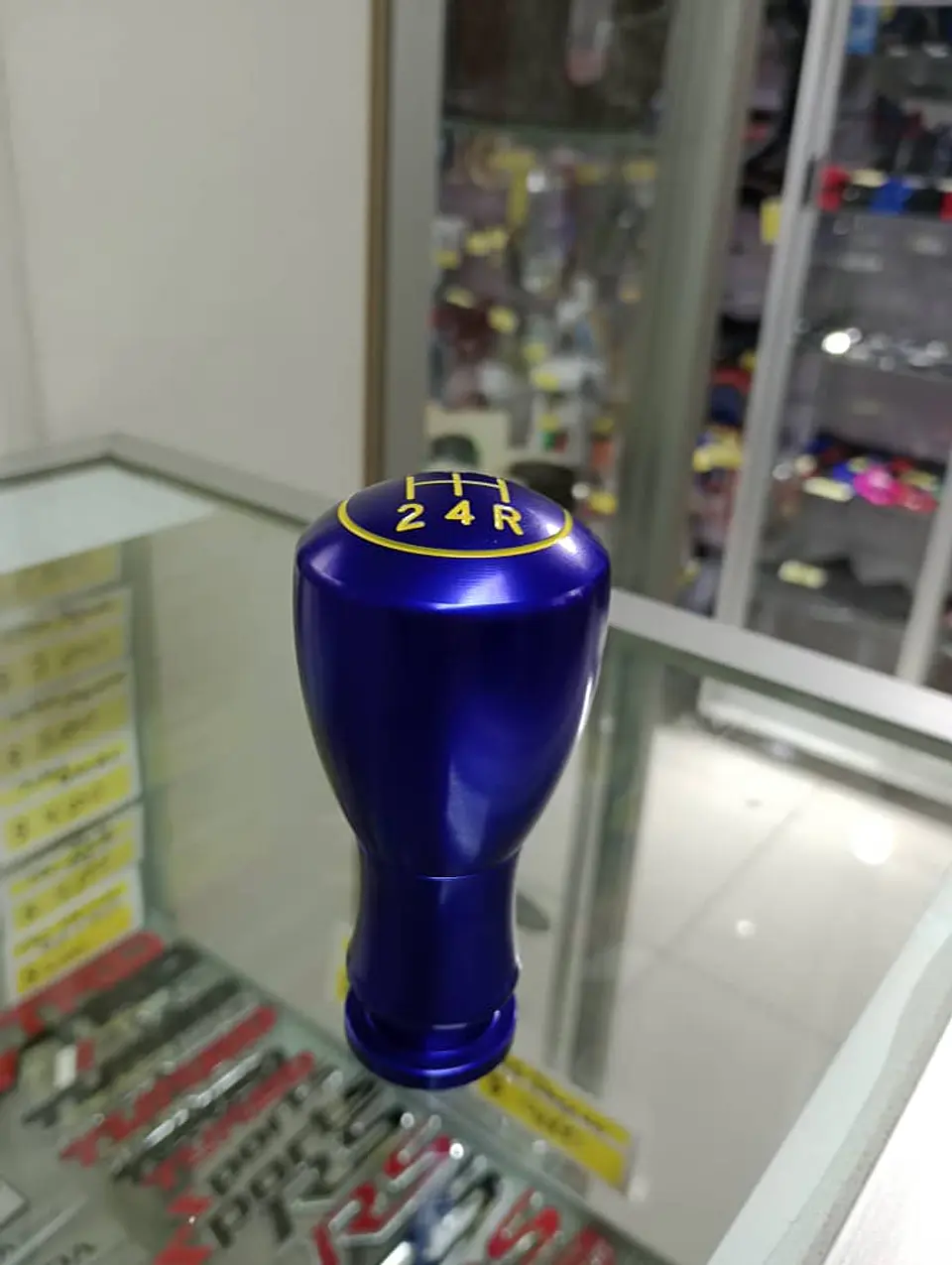 Pomo perilla metálico aluminio, 5 vel. reversa 6ta - Azul 2