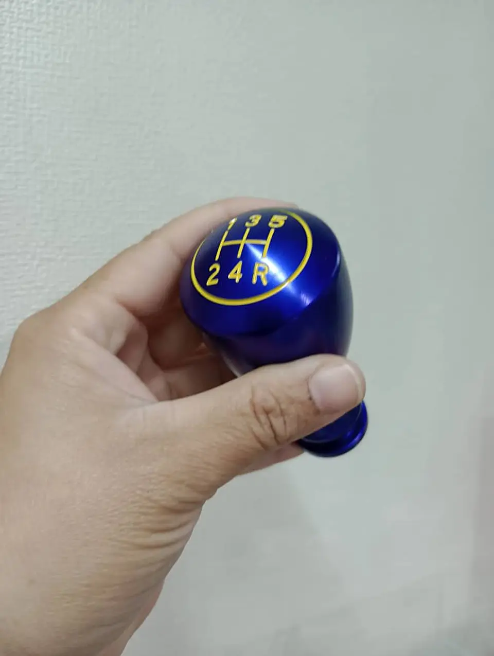 Pomo perilla metálico aluminio, 5 vel. reversa 6ta - Azul 4
