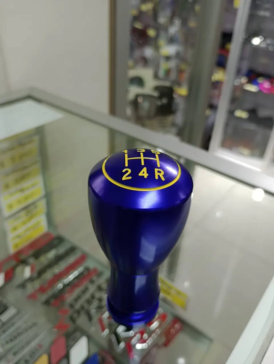 Pomo perilla metálico aluminio, 5 vel. reversa 6ta - Azul 5
