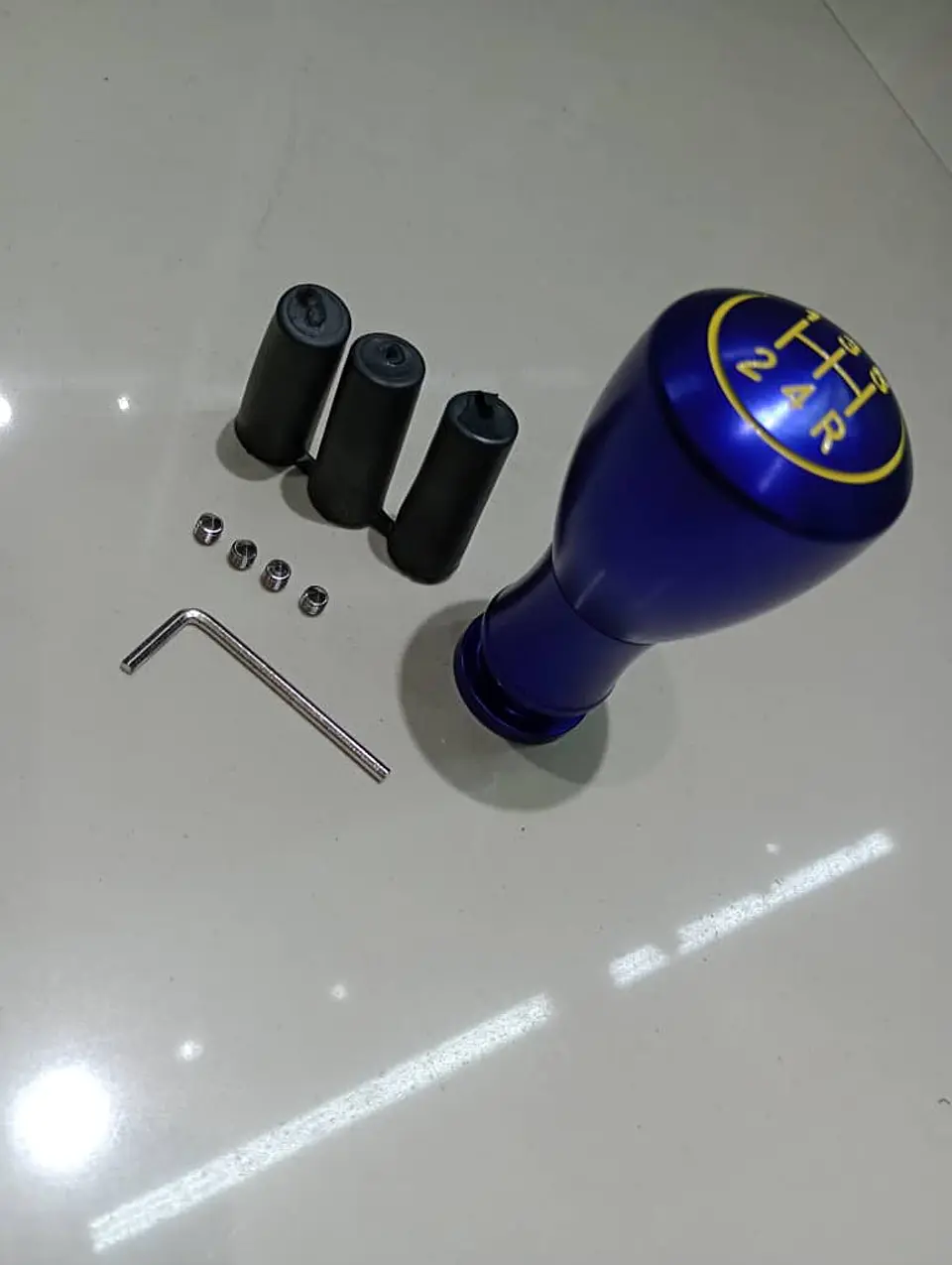Pomo perilla metálico aluminio, 5 vel. reversa 6ta - Azul 9