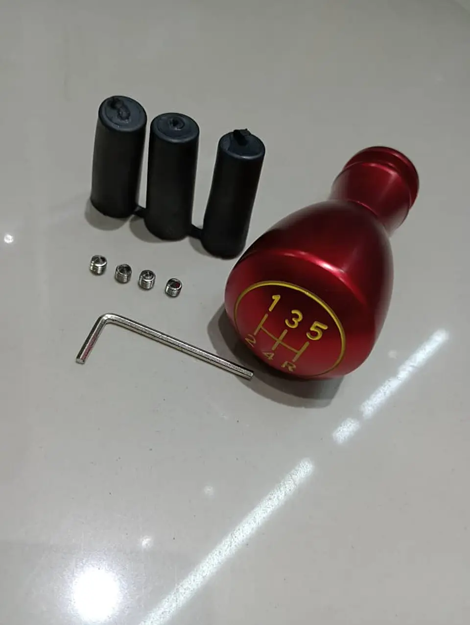 Pomo perilla metálico aluminio, 5 vel. - Plata/Rojo/Azul/Negro 8