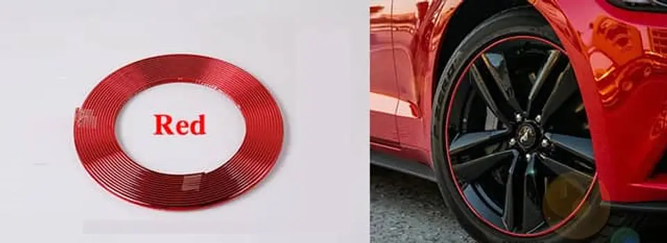 Moldura Protectora de llantas para autos Rojo 2