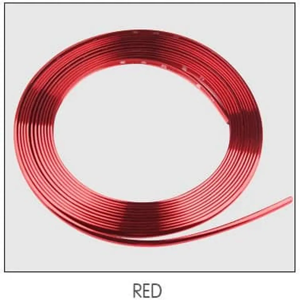 Moldura Protectora de llantas para autos Rojo 4