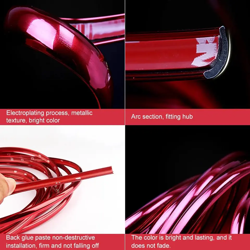 Moldura Protectora de llantas para autos Rojo 1