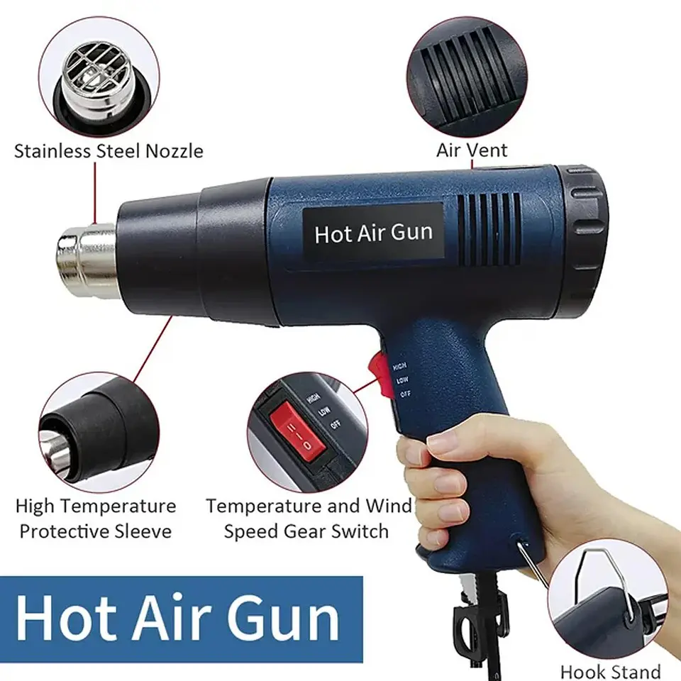 Pistola de calor regulable, pistola de aire caliente conexión 220v 5