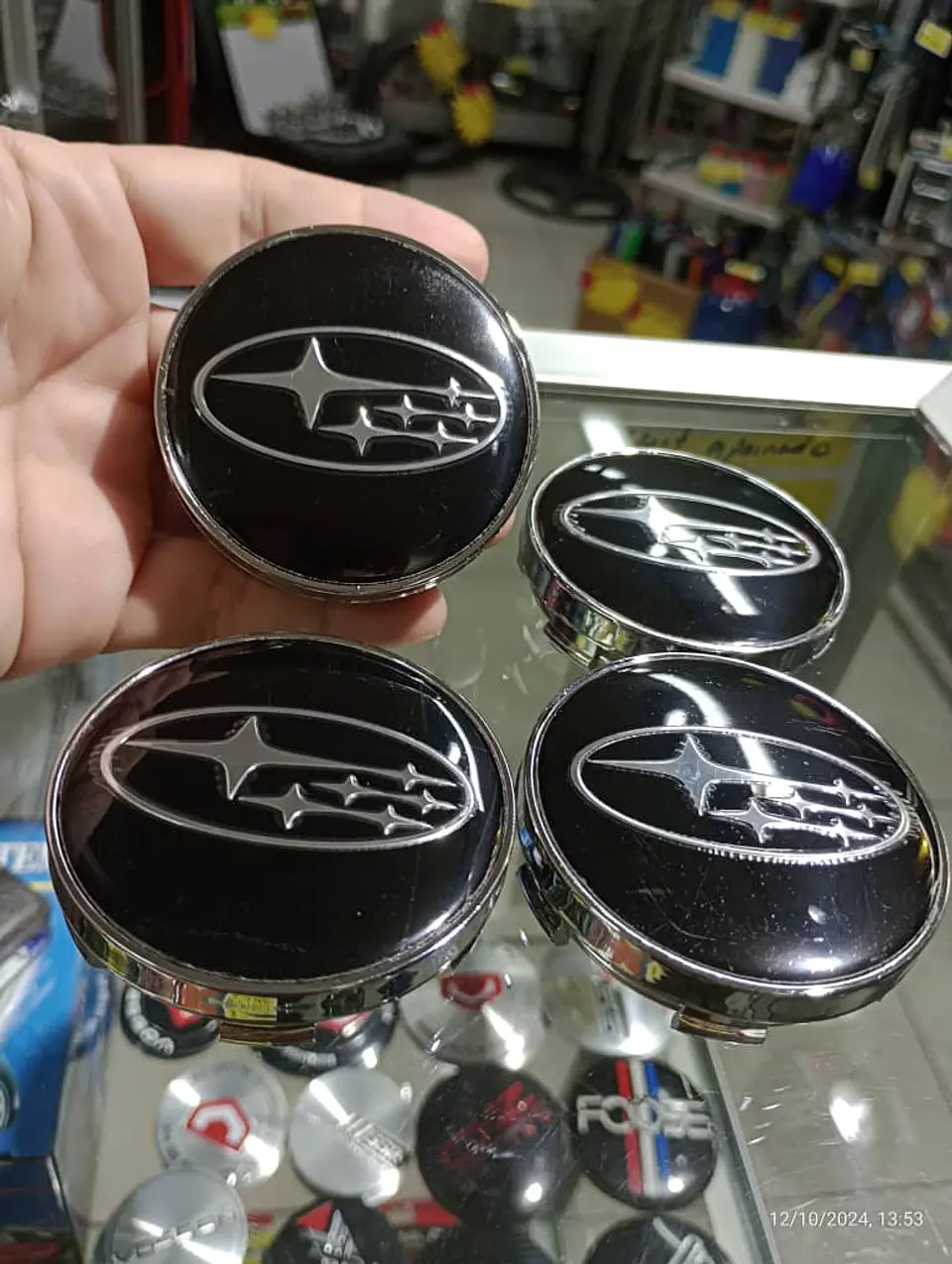 X4 Tapas centro llantas Subaru negra - Negra Plata 6
