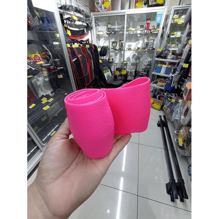  Funda cubre Volante de silicona para autos elastico color fucsia  rosado 4