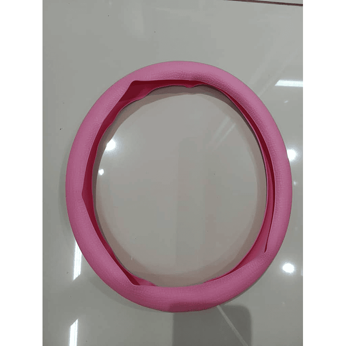 Funda cubre Volante de silicona para autos elastico color rosado  9