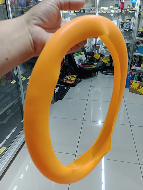 Funda cubre Volante de silicona para autos elastico color naranja