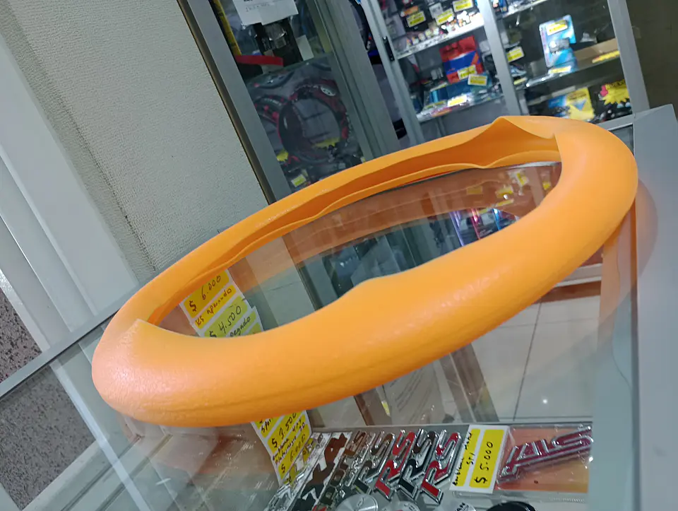 Funda cubre Volante de silicona para autos elastico color naranja 7