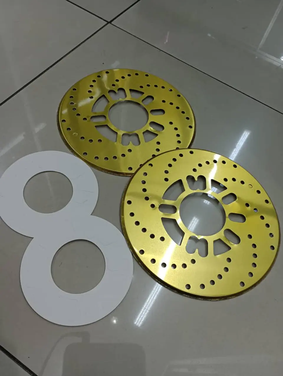 Set 2 cubiertas de disco de freno 26cm - Dorado 1