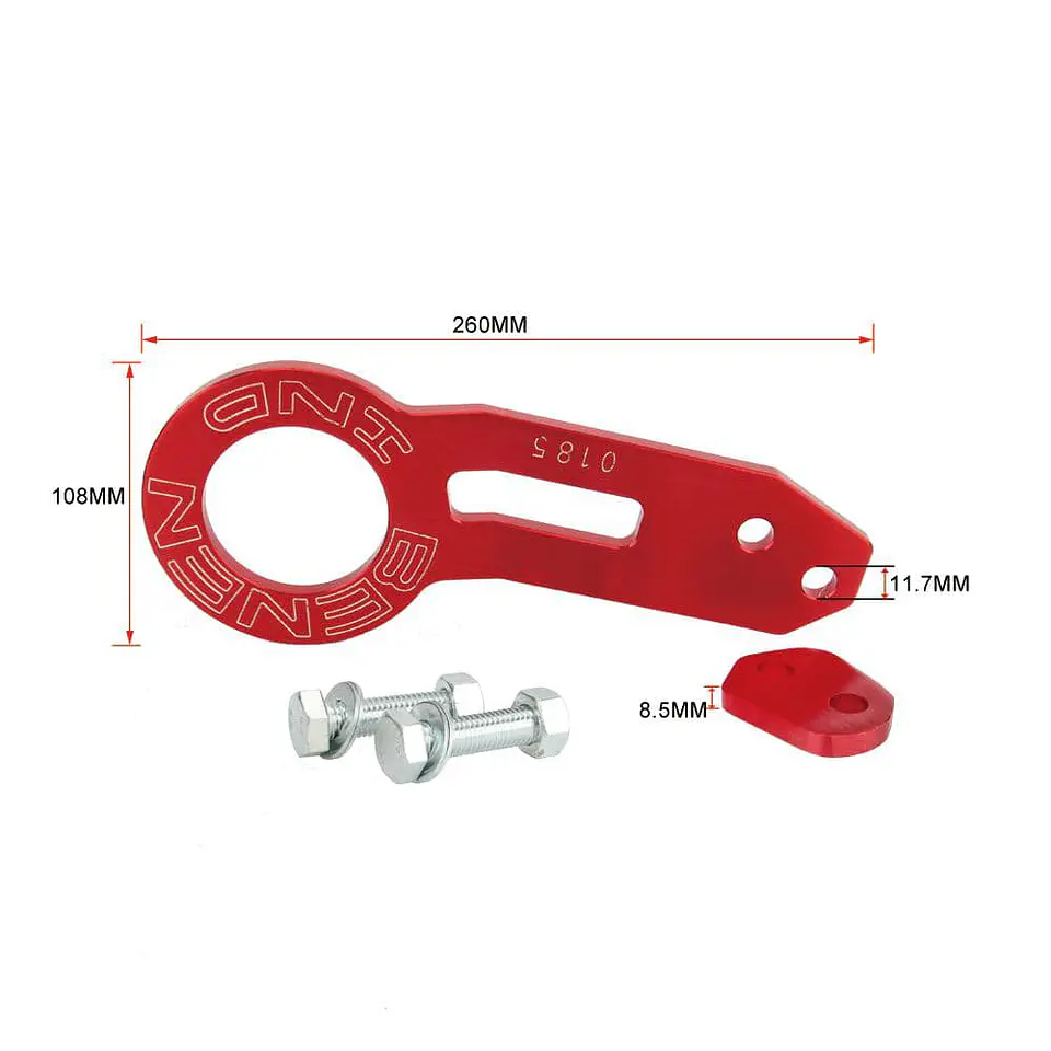 Gancho remolque arrastre aluminio trasero Tow Hook 0185 - Rojo 2