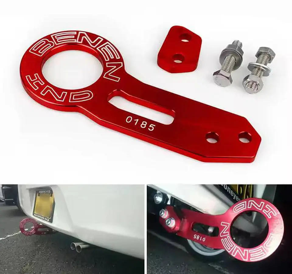 Gancho remolque arrastre aluminio trasero Tow Hook 0185 - Rojo 3