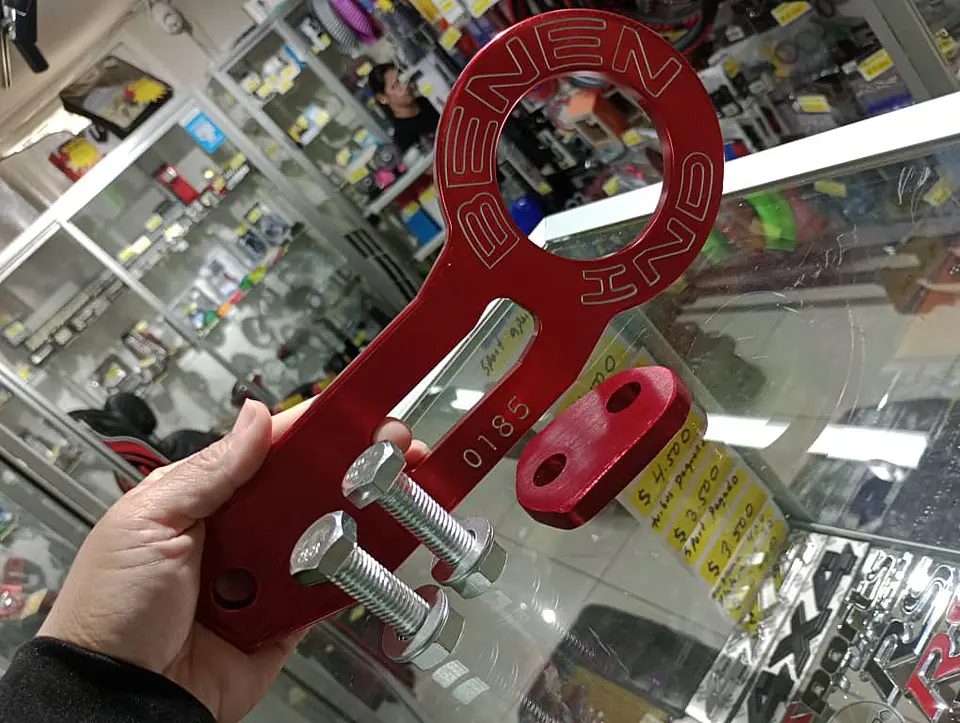 Gancho remolque arrastre aluminio trasero Tow Hook 0185 - Rojo 10