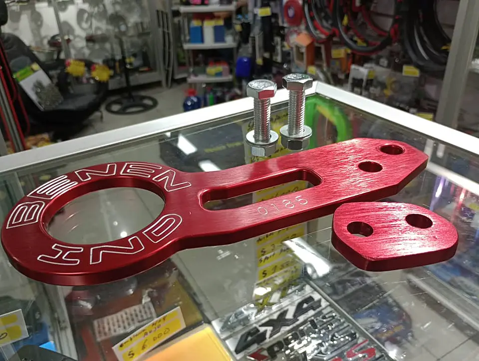 Gancho remolque arrastre aluminio trasero Tow Hook 0185 - Rojo 13