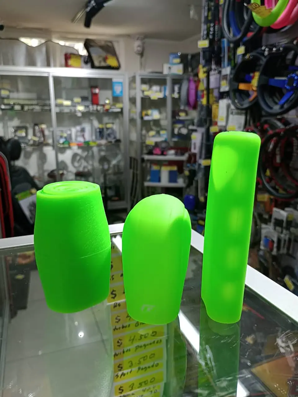 Set 3 piezas, funda cubre Volante, Perilla de cambios verde 10