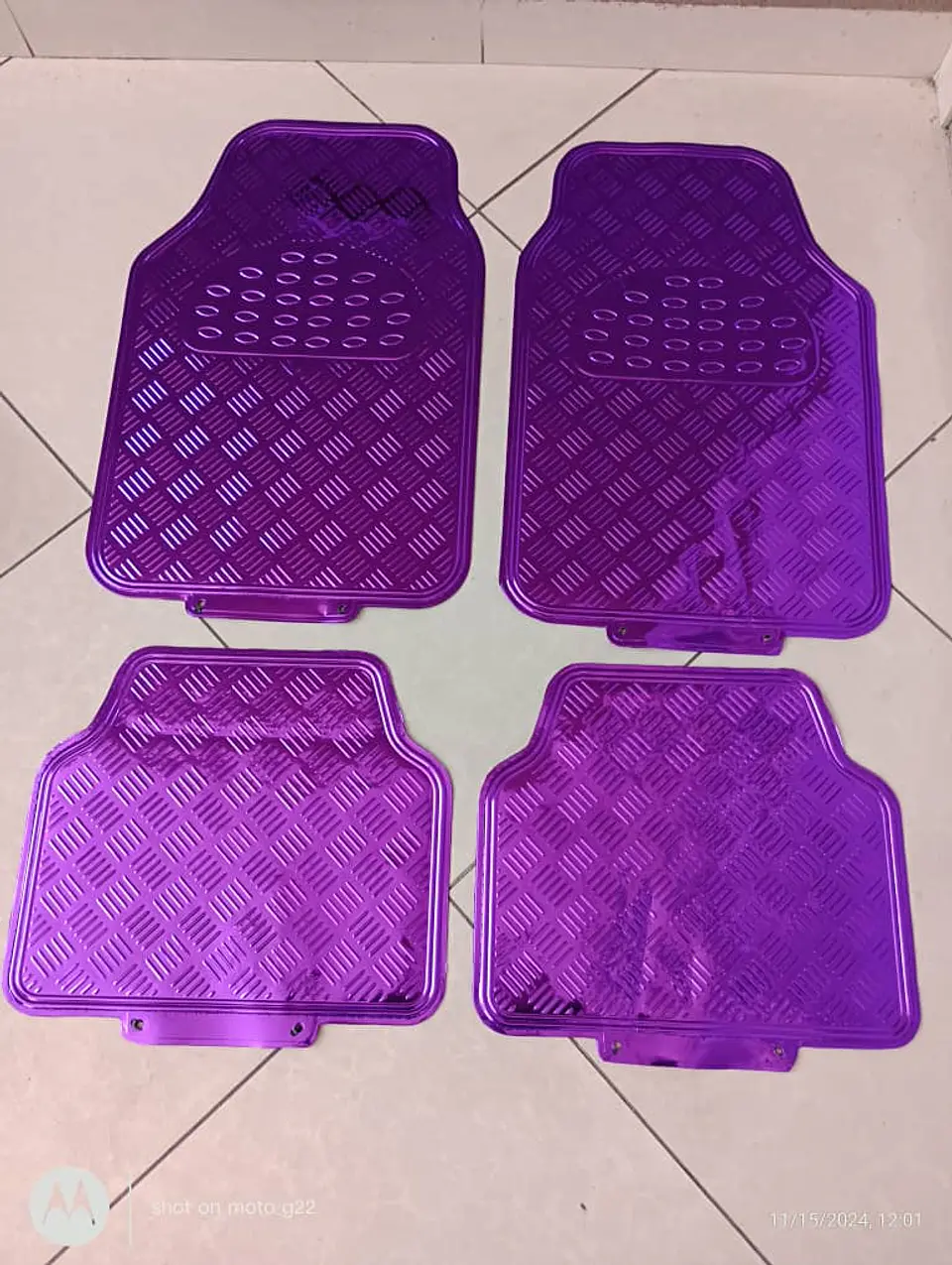 Alfombras pisos de auto diseño metálico morado 4