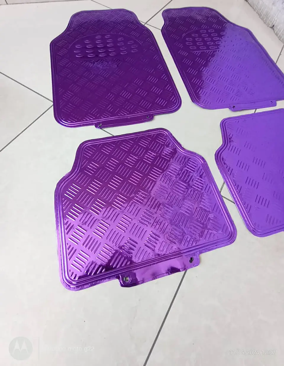 Alfombras pisos de auto diseño metálico morado 5