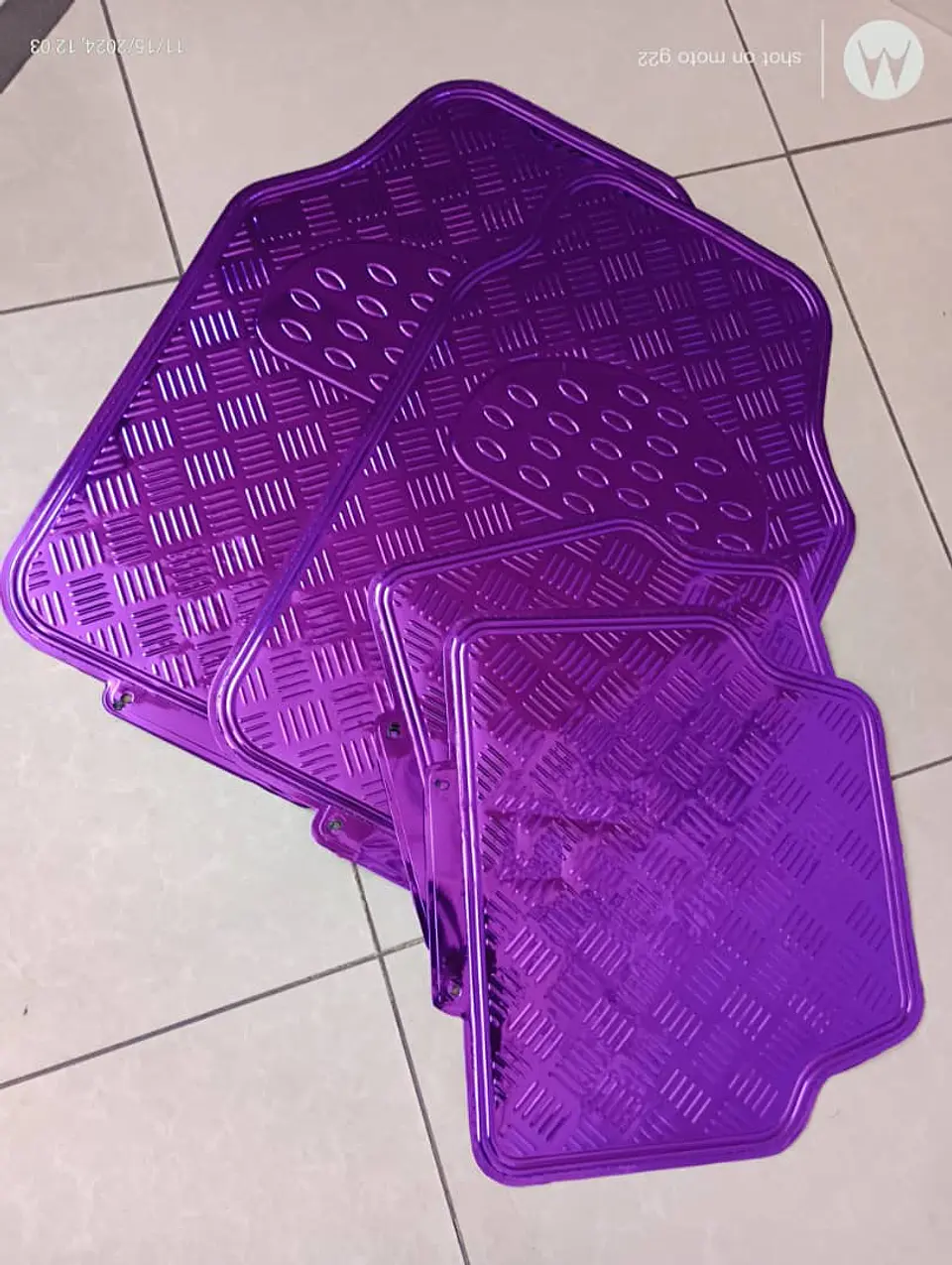 Alfombras pisos de auto diseño metálico morado 6