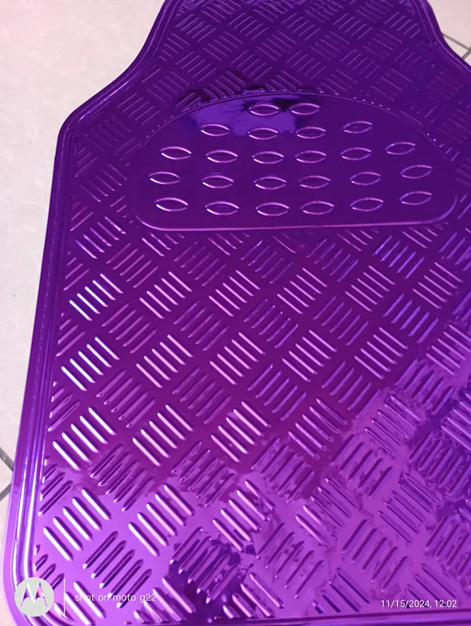 Alfombras pisos de auto diseño metálico morado 9