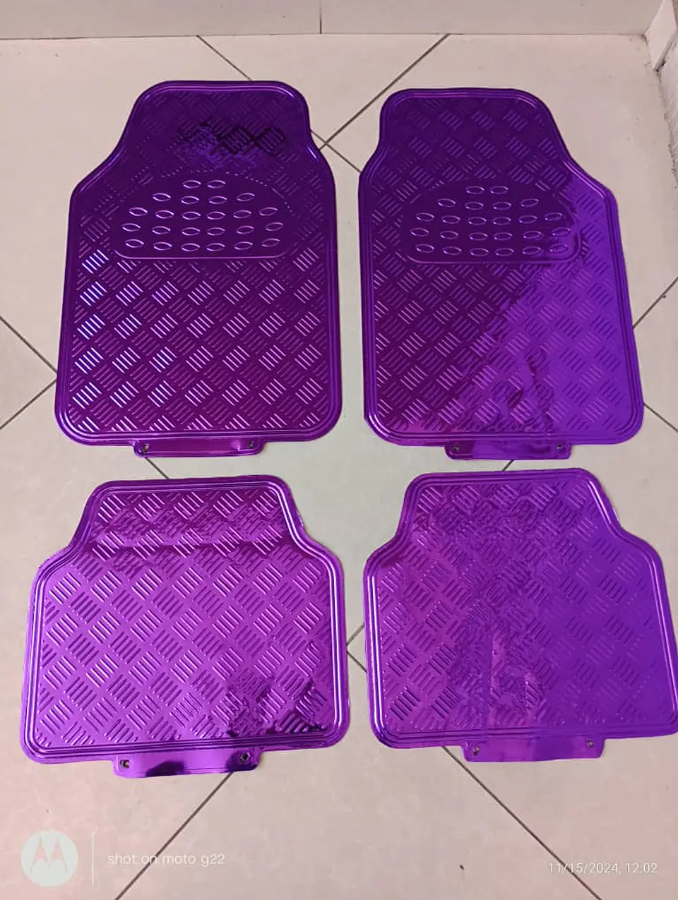 Alfombras pisos de auto diseño metálico morado 12
