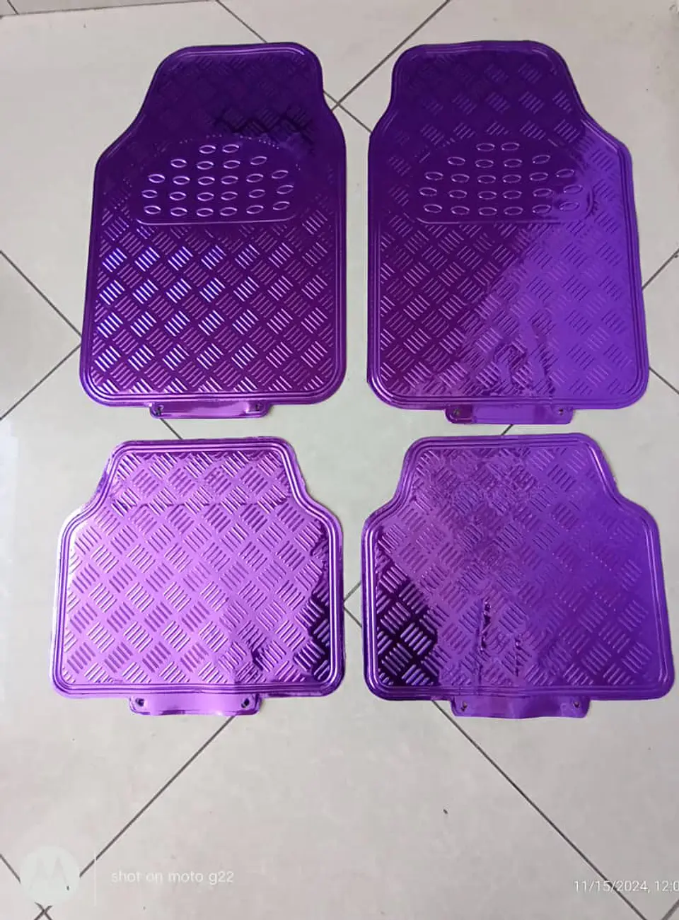 Alfombras pisos de auto diseño metálico morado 13