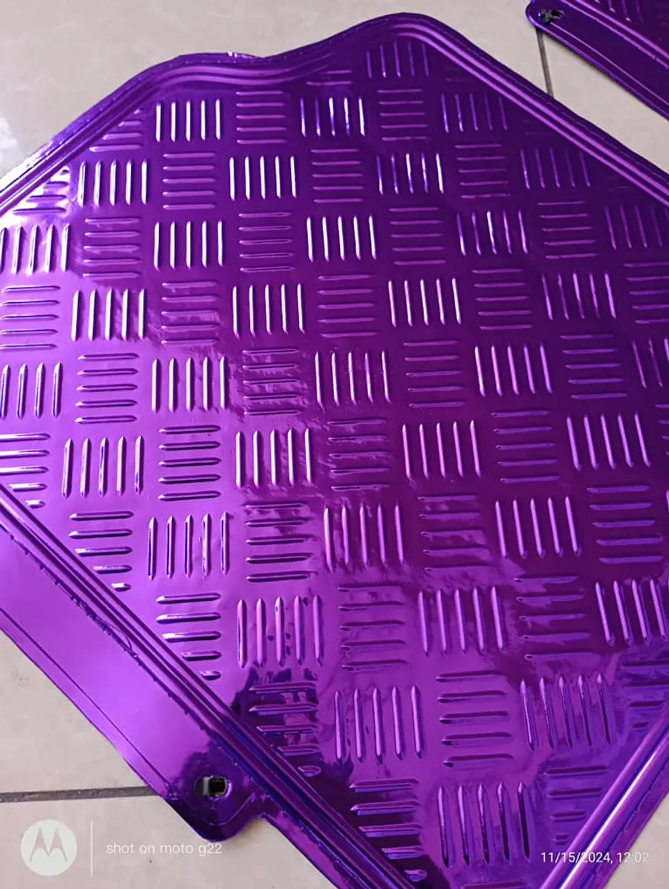 Alfombras pisos de auto diseño metálico morado 15