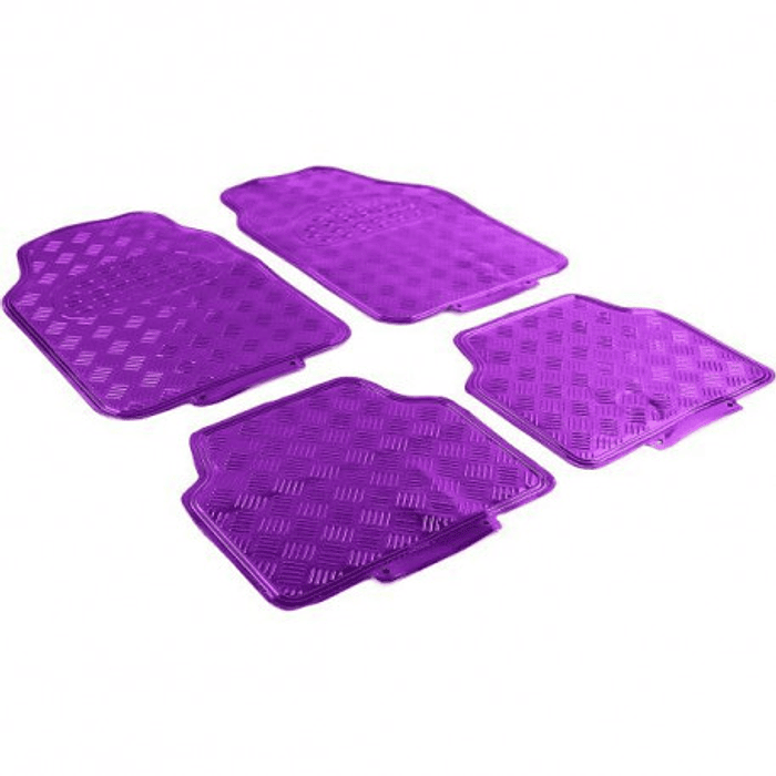 X4 Alfombras pisos tapetes para  auto, lila morado violeta , tapiz diseno metalico 19