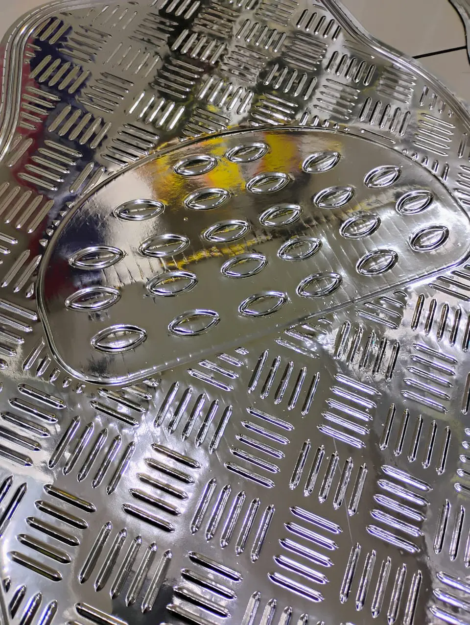 Alfombras pisos de auto diseño metálico plateado plata 7