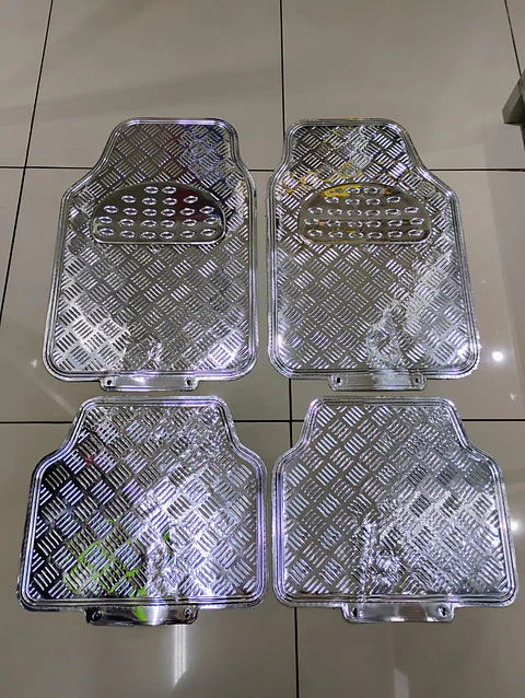 Alfombras pisos de auto diseño metálico plateado plata